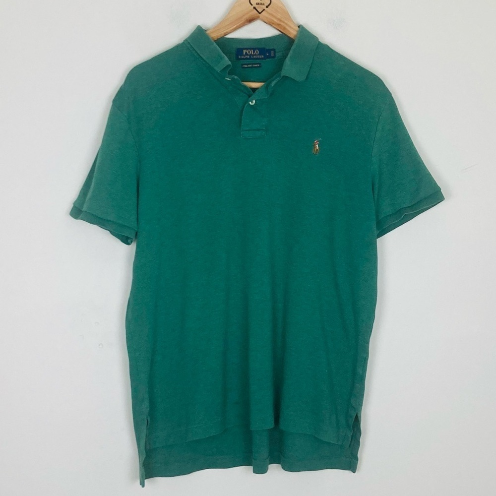 Ralph Lauren Polo Pima soft touch cotton green flesh pony polo shirt. XL
